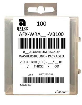 AFX-WRA-5-VB100 Aluminum #5 Backup Washer - 5/32 ID - Visual Box